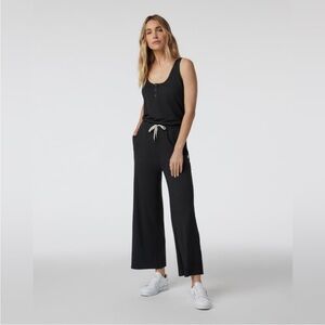 Vuori Falls Black Heather Wide Leg Jumpsuit size small